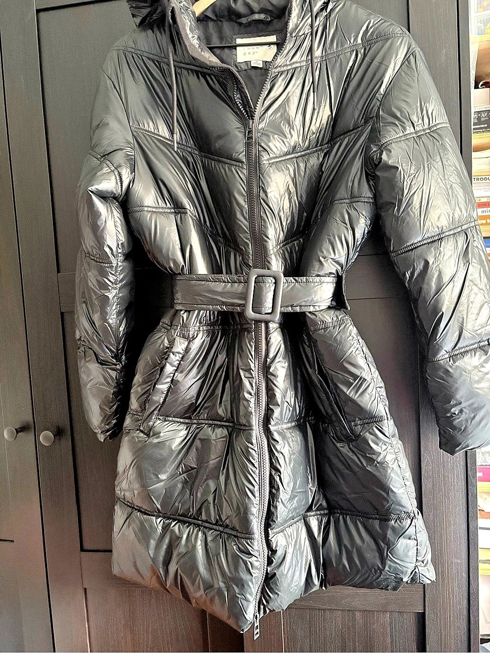 a new day Black Belted Puffer Coat Size Small